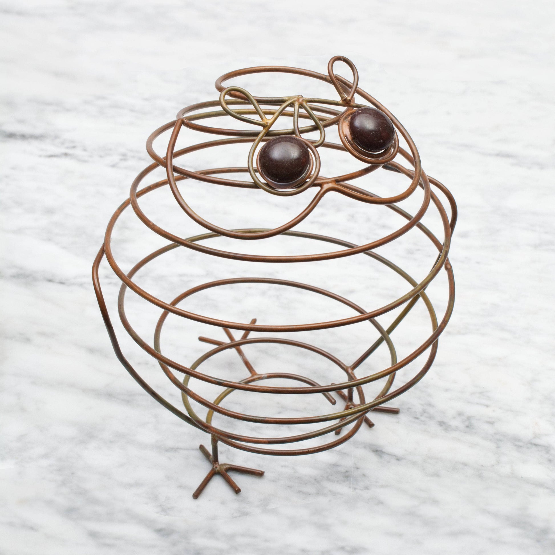 Wire Owl Spiral Ornament - Happy Gardens