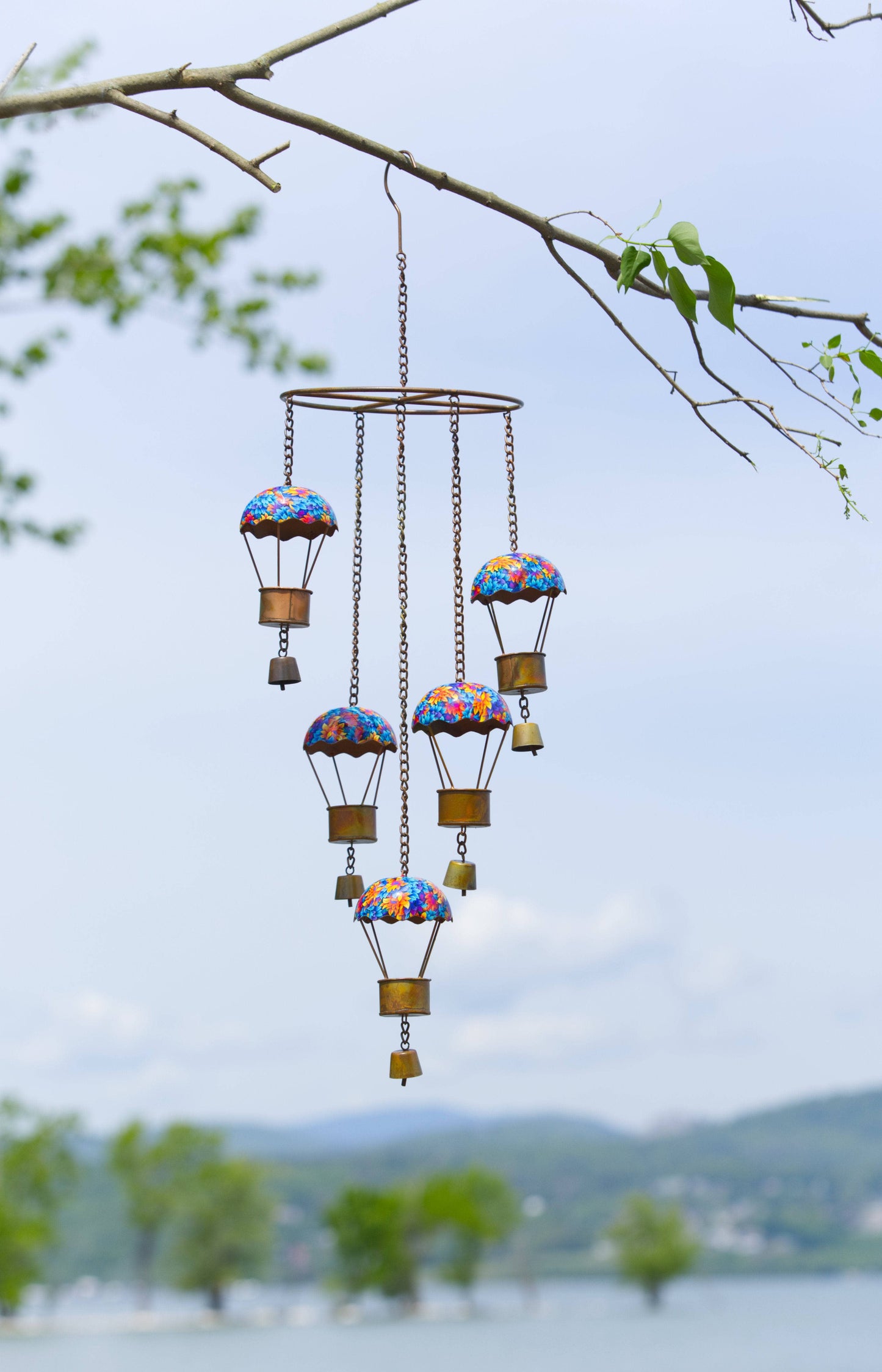 Floral Hot Air Balloon Hanging Mobile - Happy Gardens