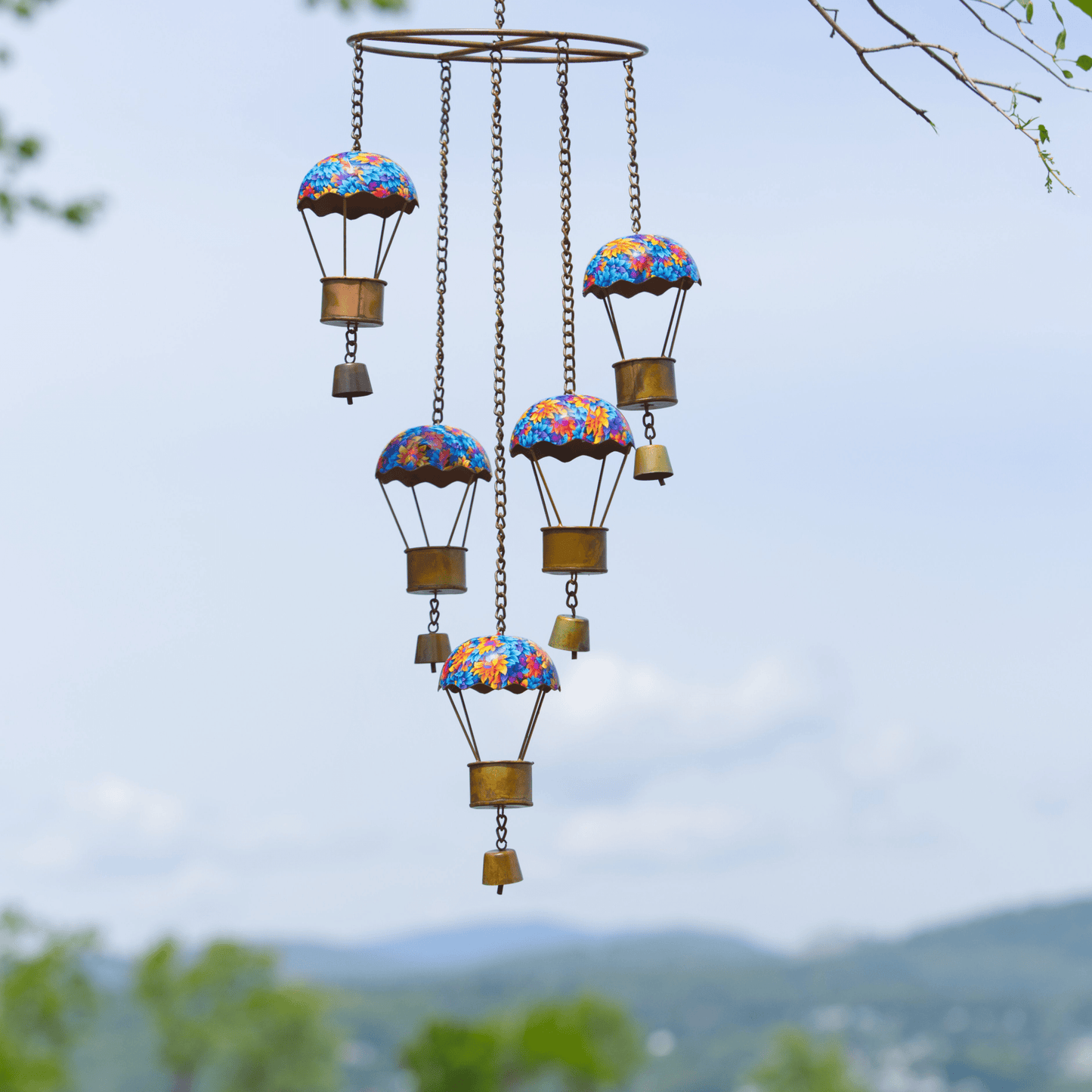 Floral Hot Air Balloon Hanging Mobile - Happy Gardens