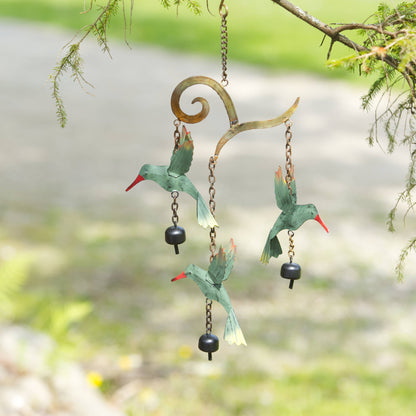 Hanging Hummingbird Wind Chime - Happy Gardens
