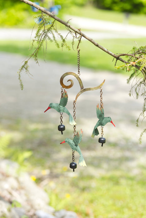 Hanging Hummingbird Multicolor Wind Chime - Happy Gardens