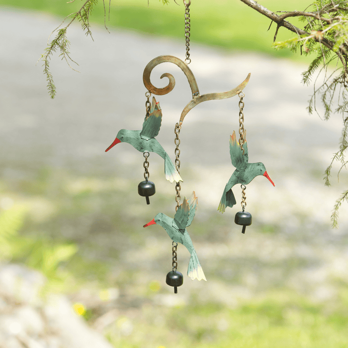 Hanging Hummingbird Multicolor Wind Chime - Happy Gardens