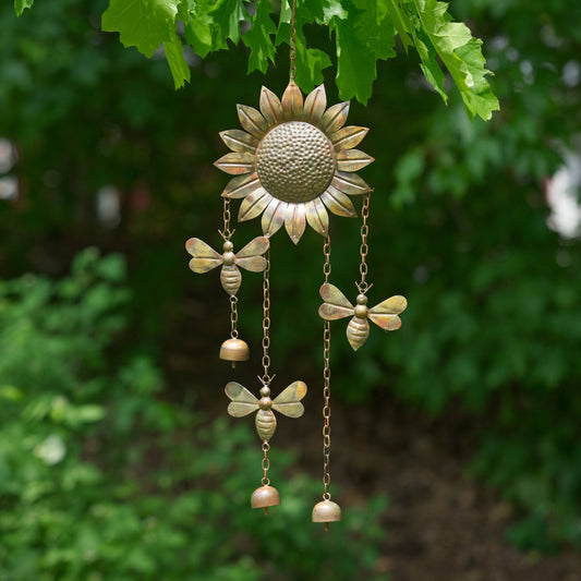 Sunflower and Bees Wind Chime - Happy Gardens
