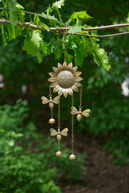Sunflower and Bees Wind Chime - Happy Gardens