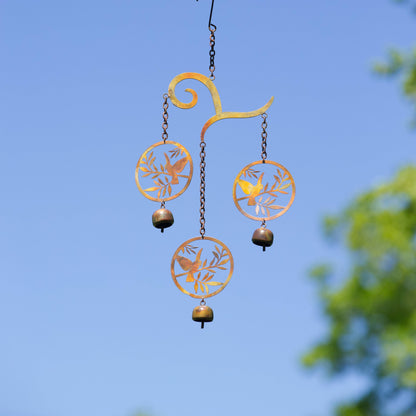 Birds on Scroll Hanging Wind Chime - Happy Gardens