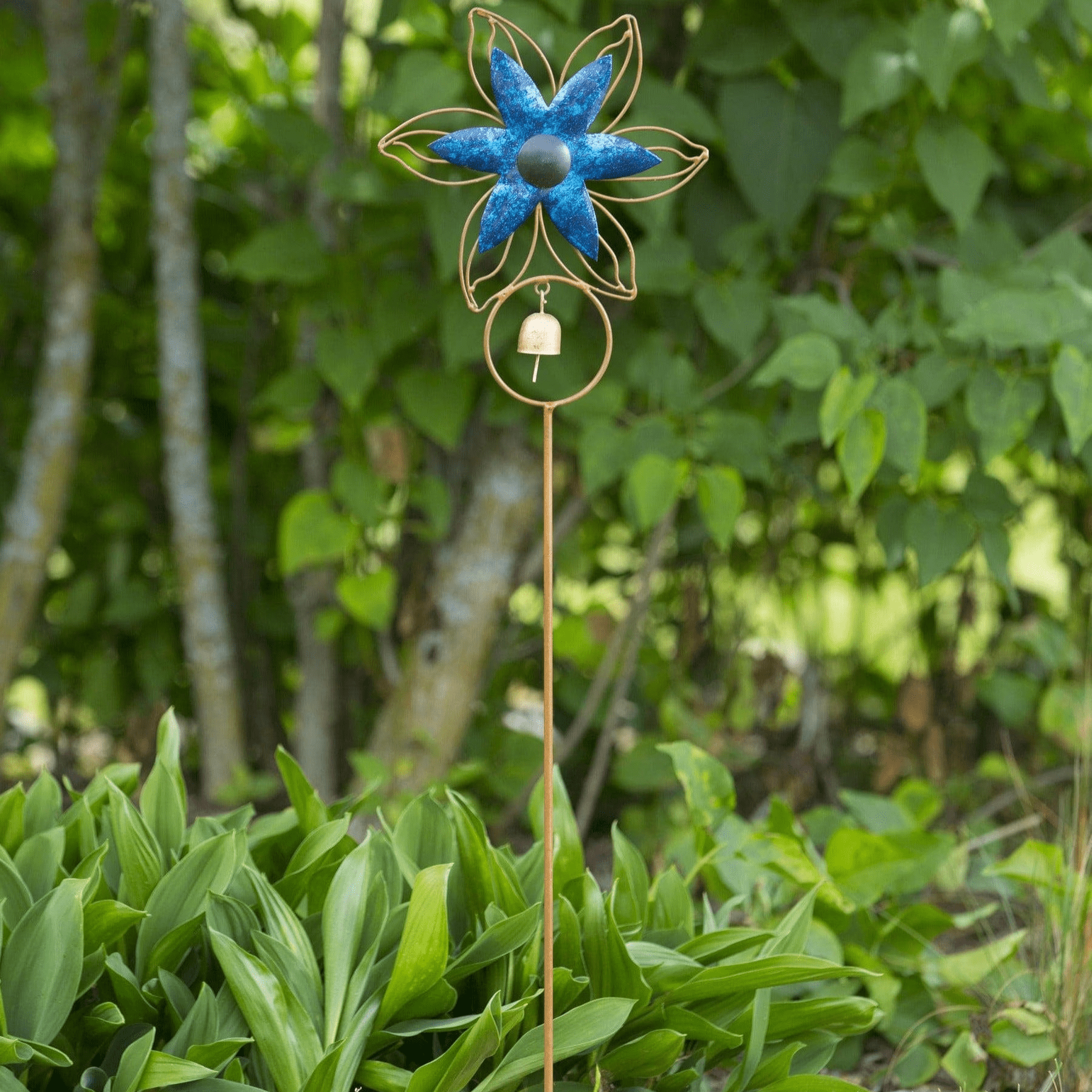 Open Petal Flower Garden Stake, Blue – Happy Gardens