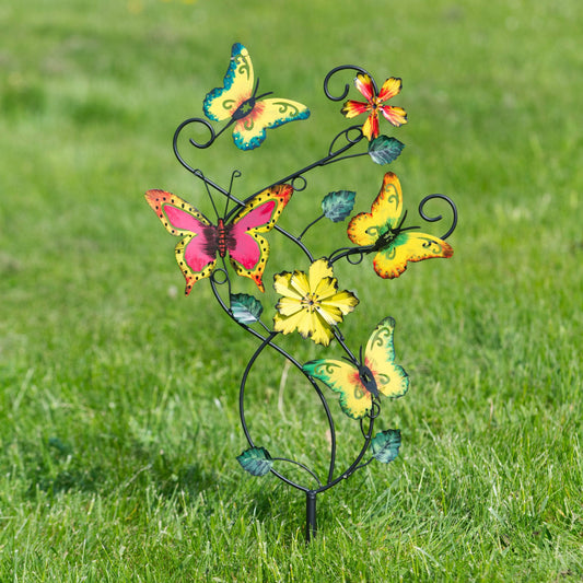 Happy Gardens - Butterflies and Flowers Multicolor Garden Stake