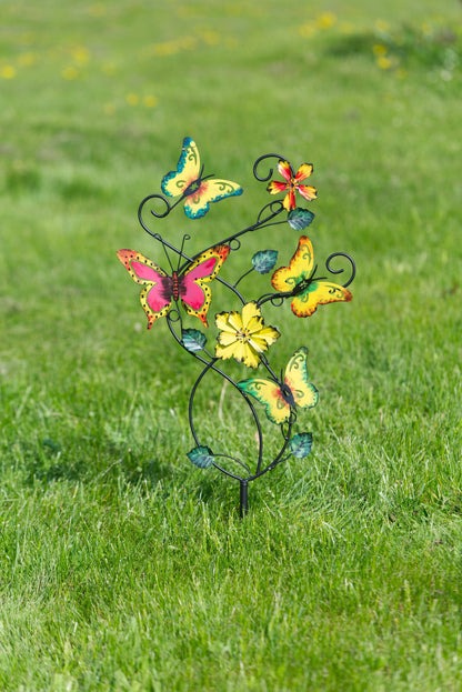 Happy Gardens - Butterflies and Flowers Multicolor Garden Stake