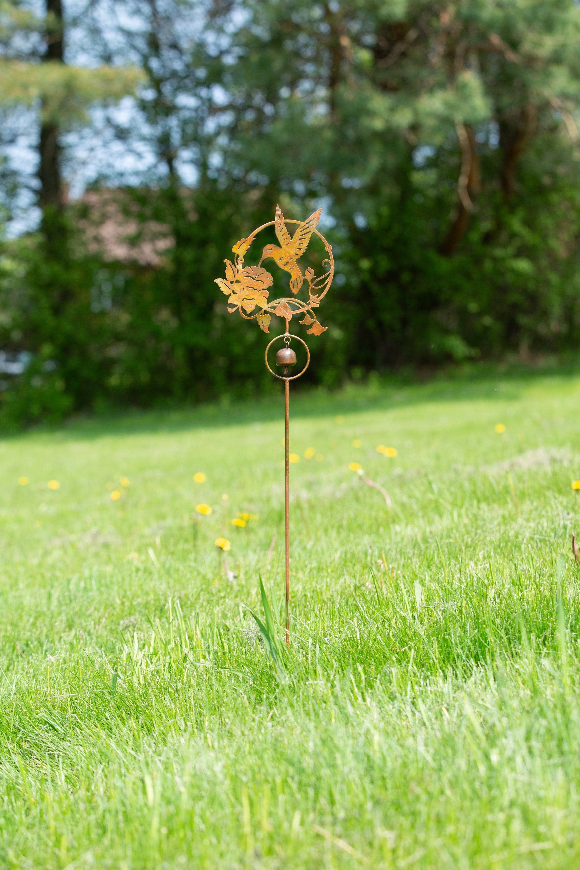 Happy Gardens - Hummingbird and Lily Garden Stake