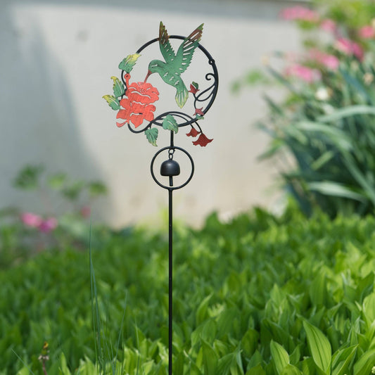 Happy Gardens - Hummingbird and Lily Multicolor Garden Stake