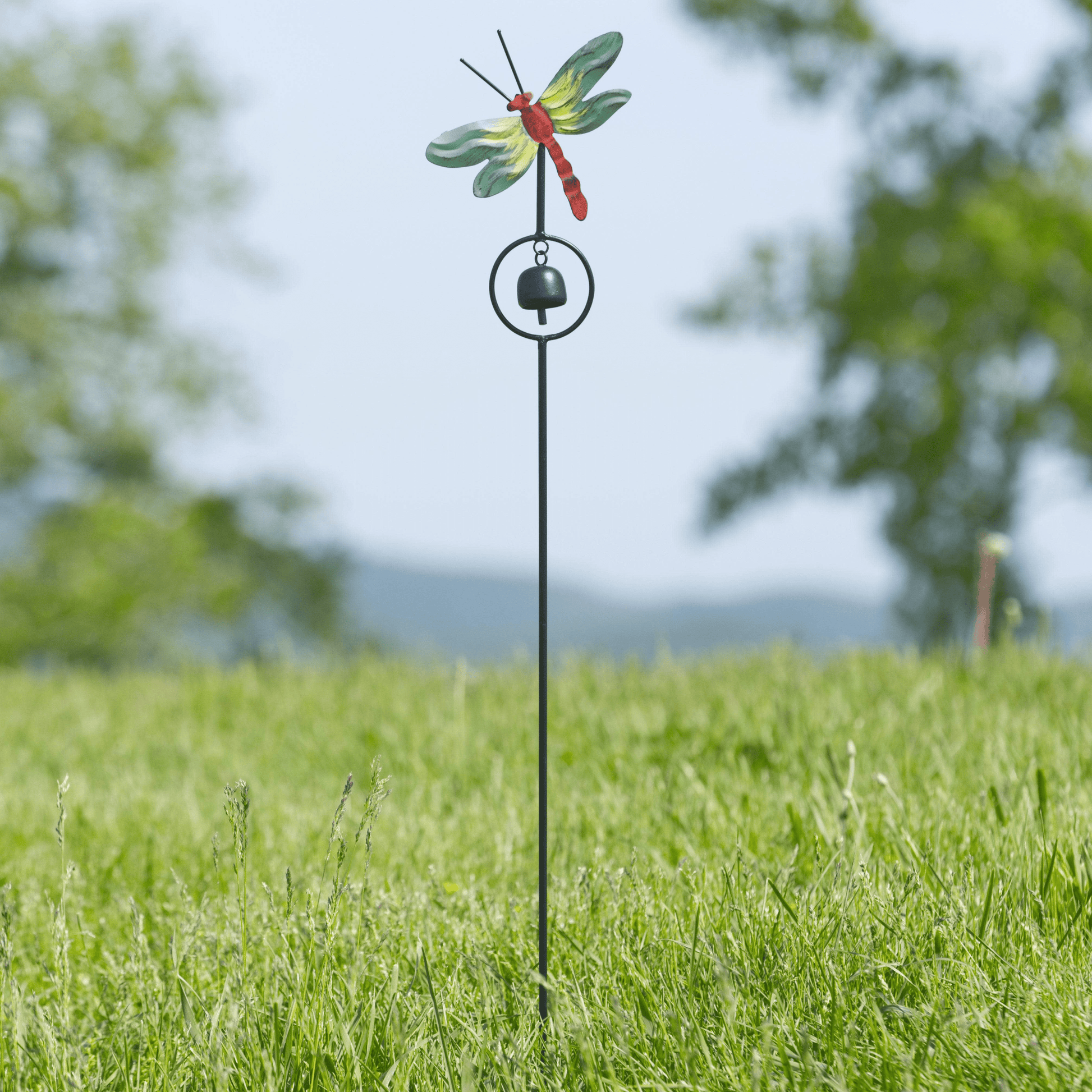 Happy Gardens - Dragonfly w/Bell Garden Stake
