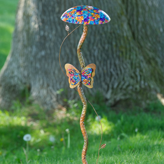 Mushroom Multicolor Garden Stake - Happy Gardens