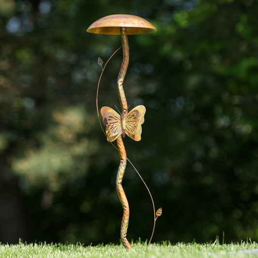 Mushroom Flamed Garden Stake - Happy Gardens