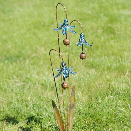 Floral Triple Bluebell Garden Stake - Happy Gardens