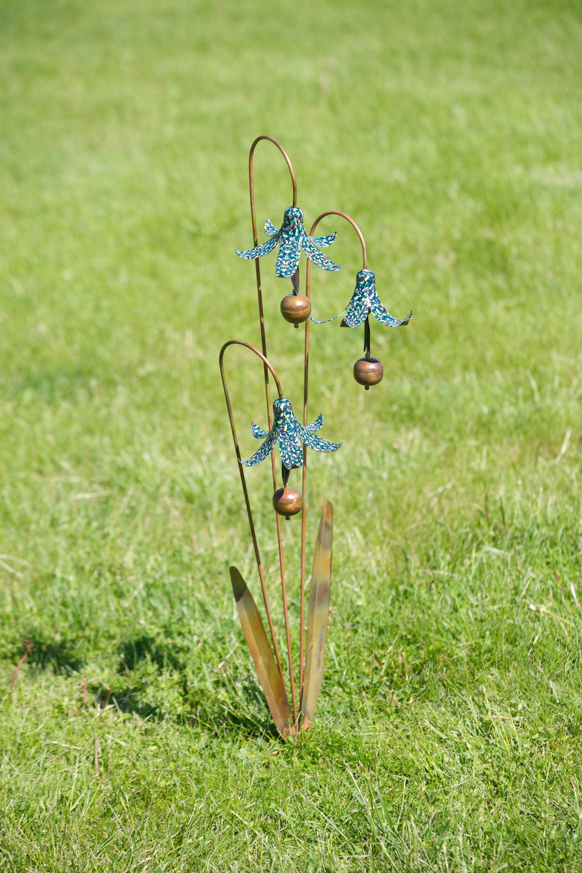 Floral Triple Bluebell Garden Stake - Happy Gardens