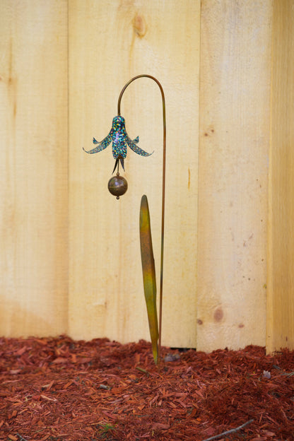 Multicolor Floral Bluebell Garden Stake 30"