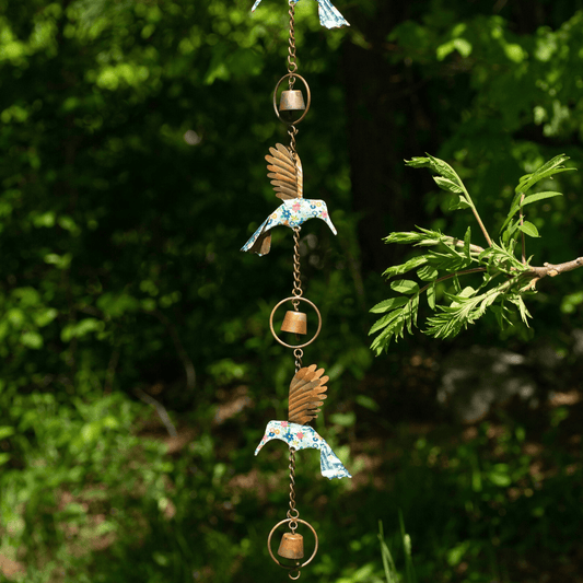 Happy Gardens - Triple Floral Hummingbird Ornament