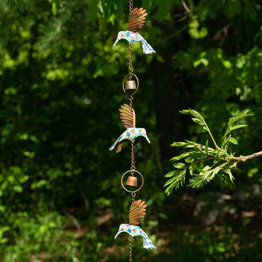 Happy Gardens - Triple Floral Hummingbird Ornament