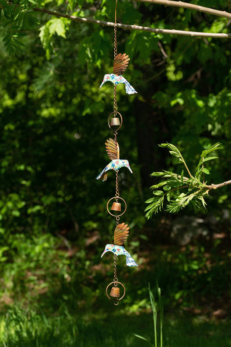 Happy Gardens - Triple Floral Hummingbird Ornament