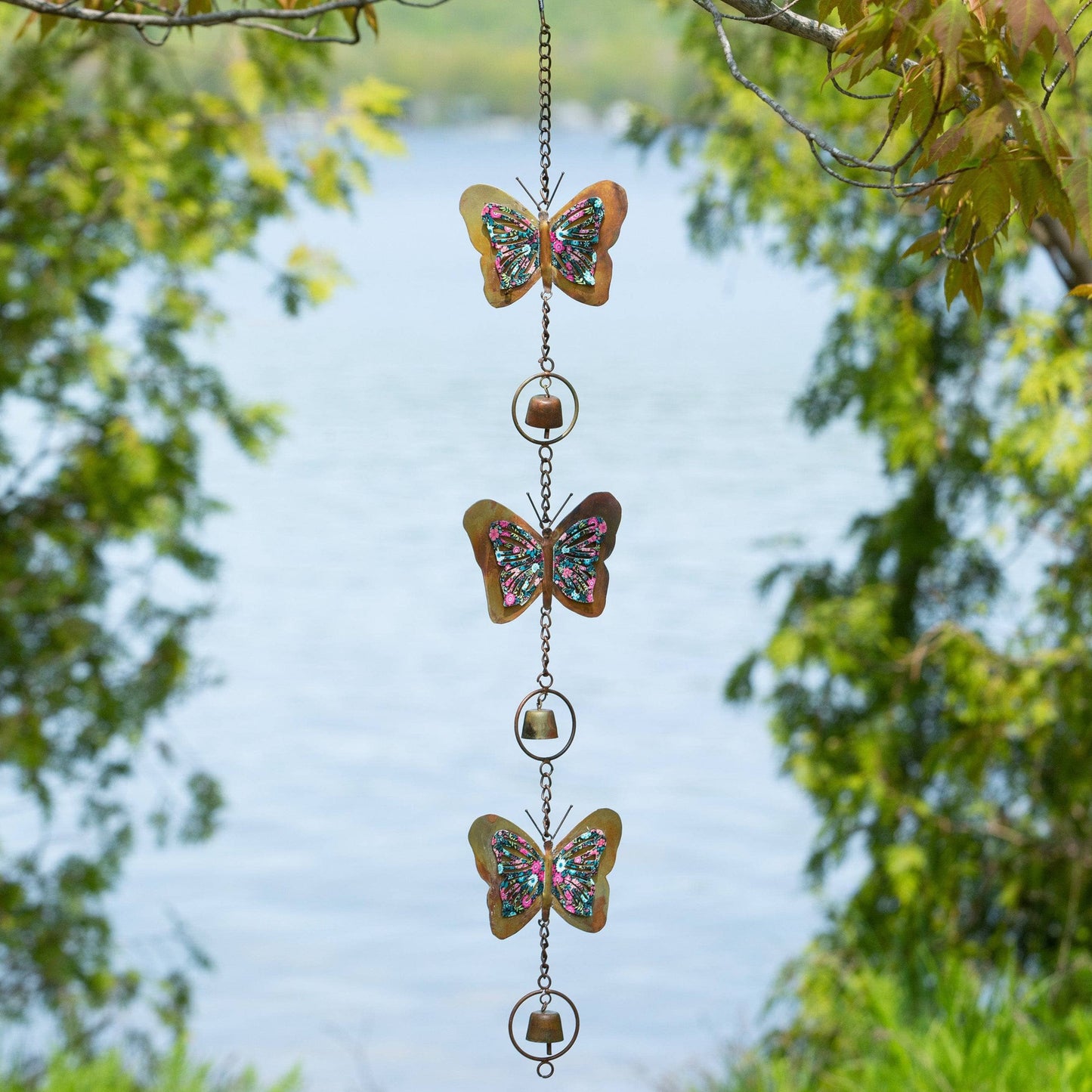 Happy Gardens - Triple Floral Butterfly Hanging Ornament
