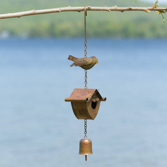 Happy Gardens - Bird, Birdhouse and Bell Hanging Ornament