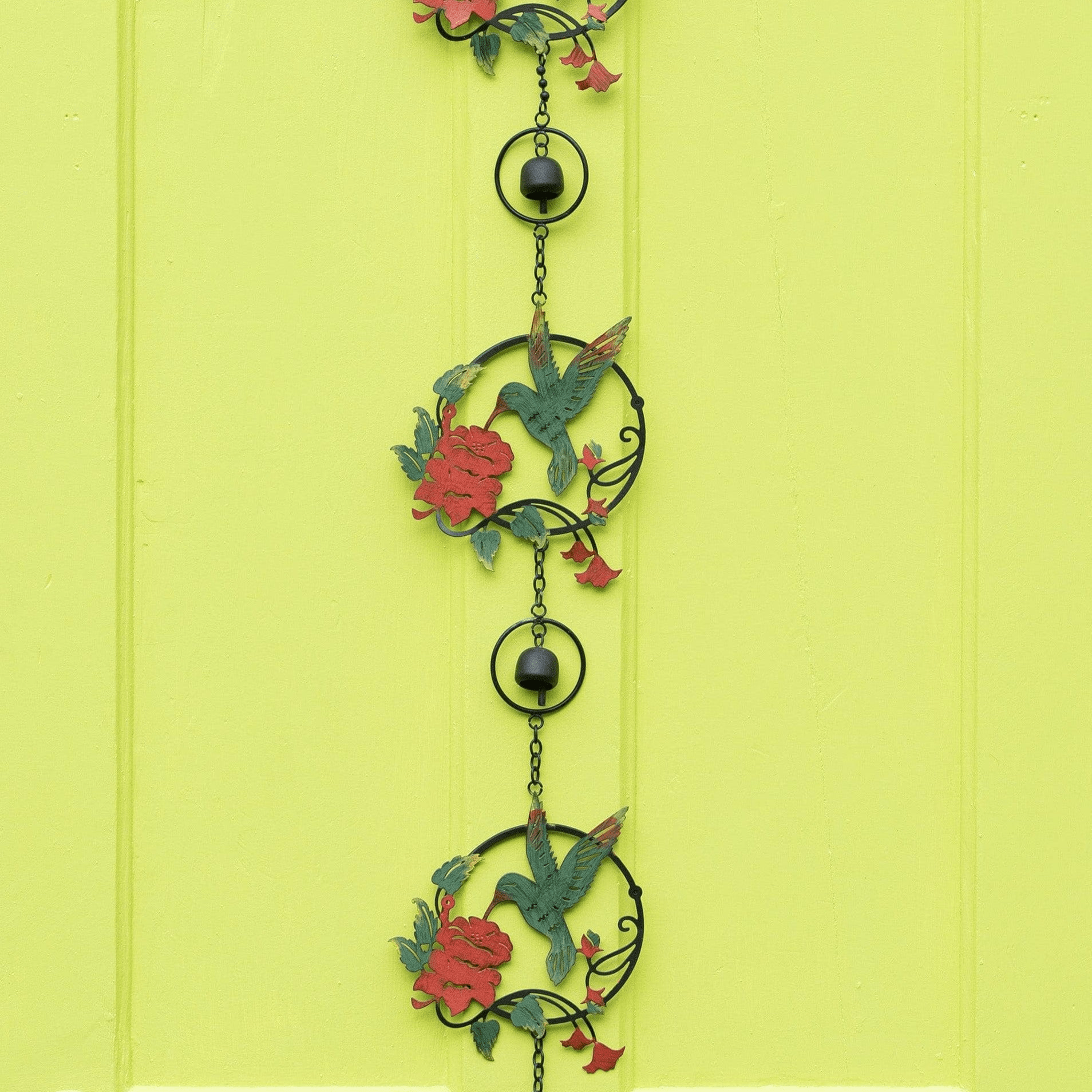 Happy Gardens - Triple Hummingbird and Lily Multicolor Wind Chime