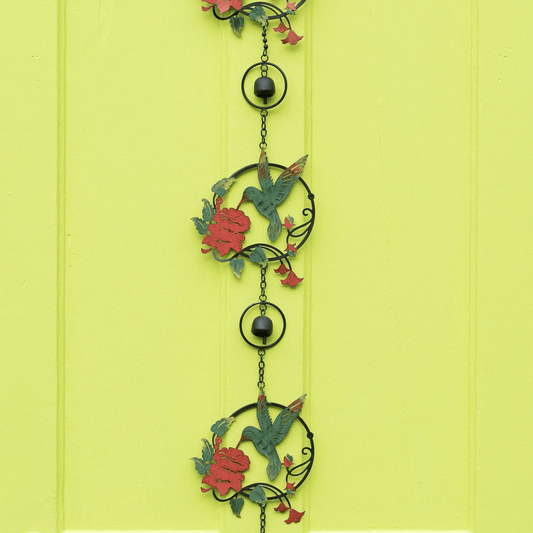 Happy Gardens - Triple Hummingbird and Lily Multicolor Wind Chime