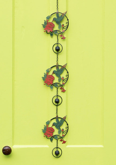 Happy Gardens - Triple Hummingbird and Lily Multicolor Wind Chime