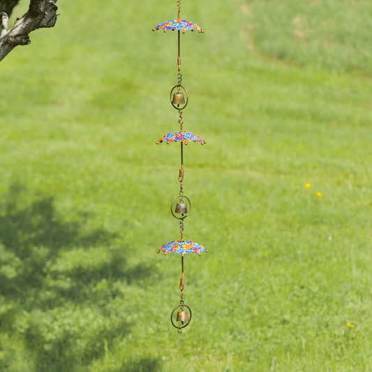 Hanging Triple Umbrella Floral Ornament - Happy Gardens