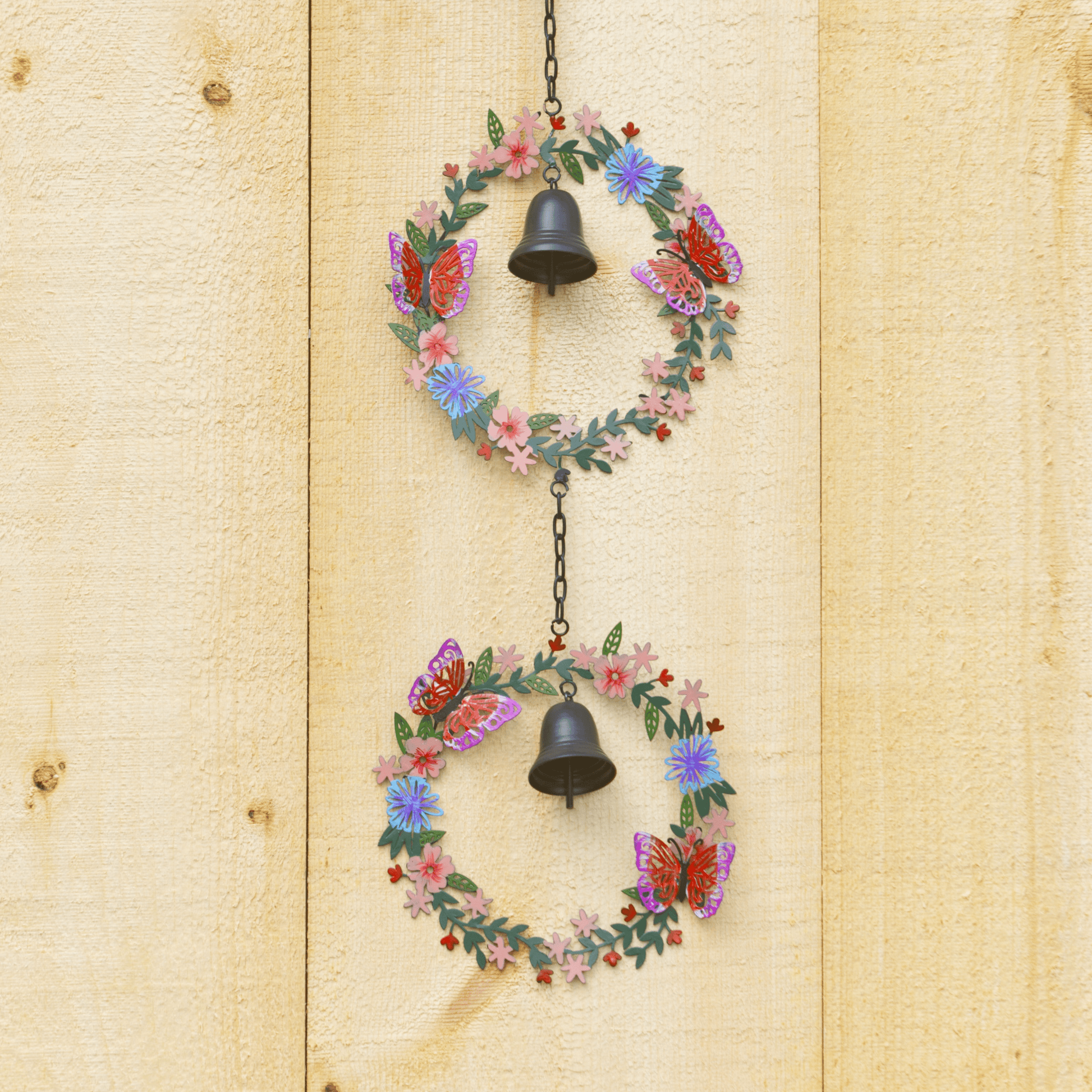 Triple Wreath Multicolor Hanging Ornament - Happy Gardens