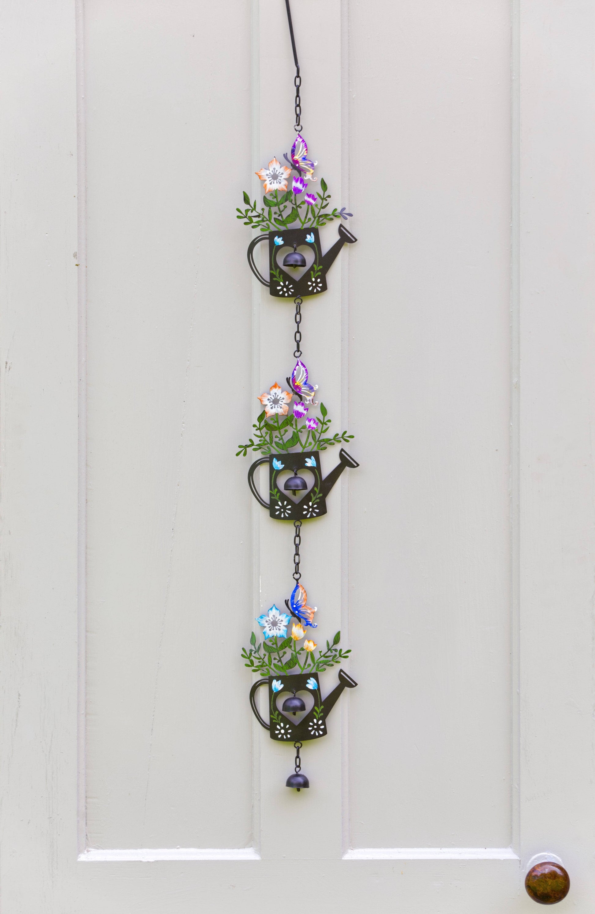 Triple Watering Can Multicolor Hanging Ornament - Happy Gardens