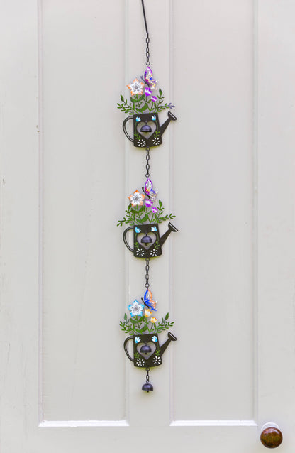 Triple Watering Can Multicolor Hanging Ornament - Happy Gardens