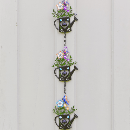 Triple Watering Can Multicolor Hanging Ornament - Happy Gardens