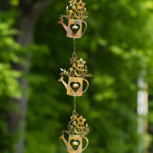 Triple Watering Can Flamed Hanging Ornament - Happy Gardens