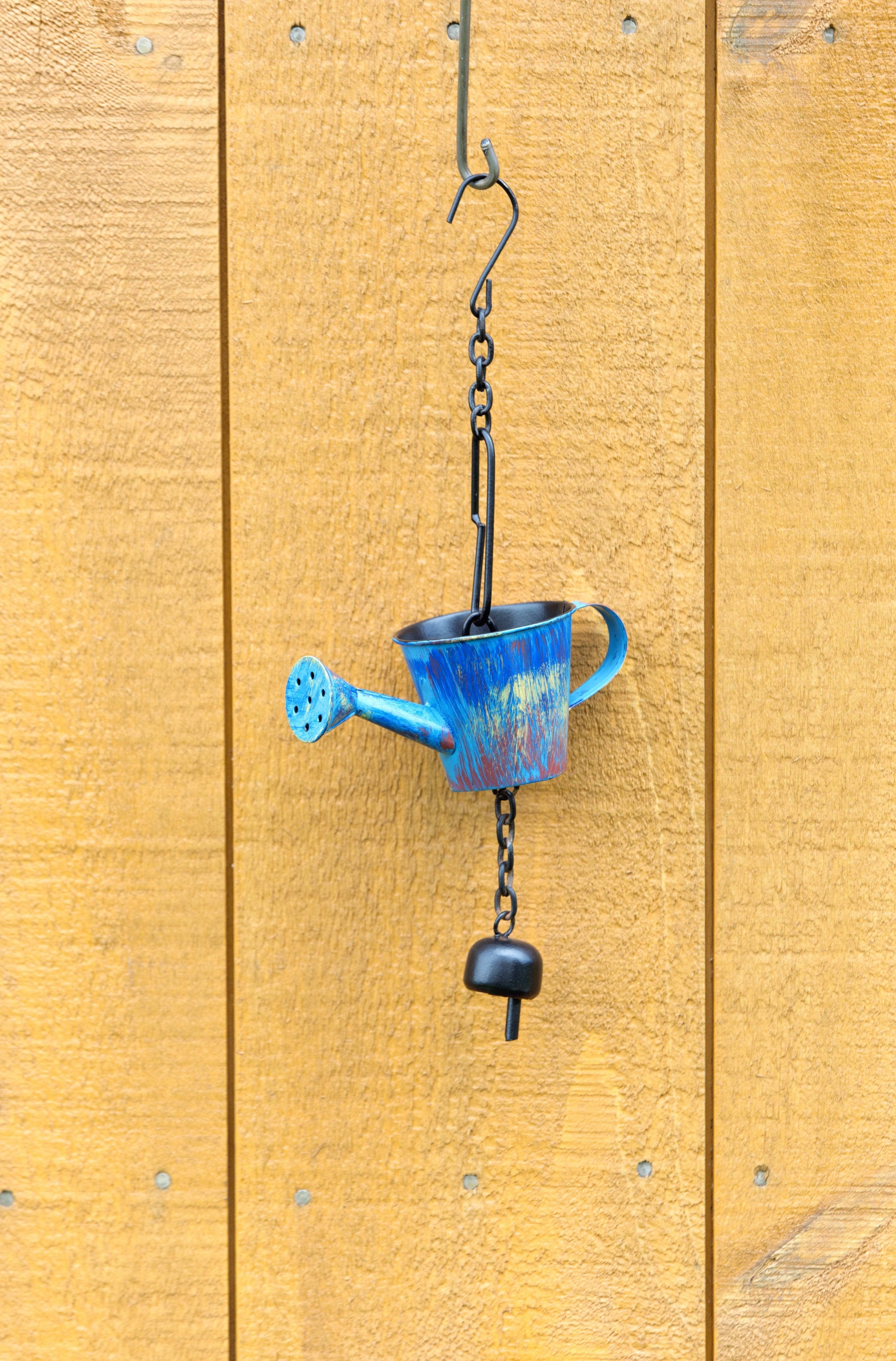 Watering Can Distressed Blue Hanging Ornament - Happy Gardens