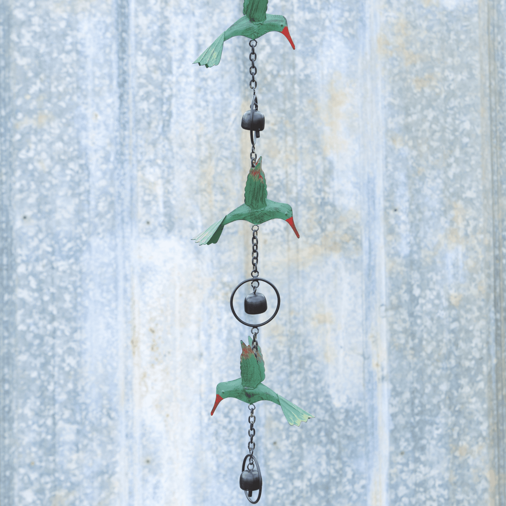 Triple Hummingbird w/Bells Multicolor Hanging Ornament - Happy Gardens