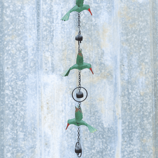 Triple Hummingbird w/Bells Multicolor Hanging Ornament - Happy Gardens