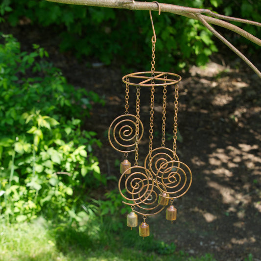 Circle Spiral Hanging Wind Chime - Happy Gardens