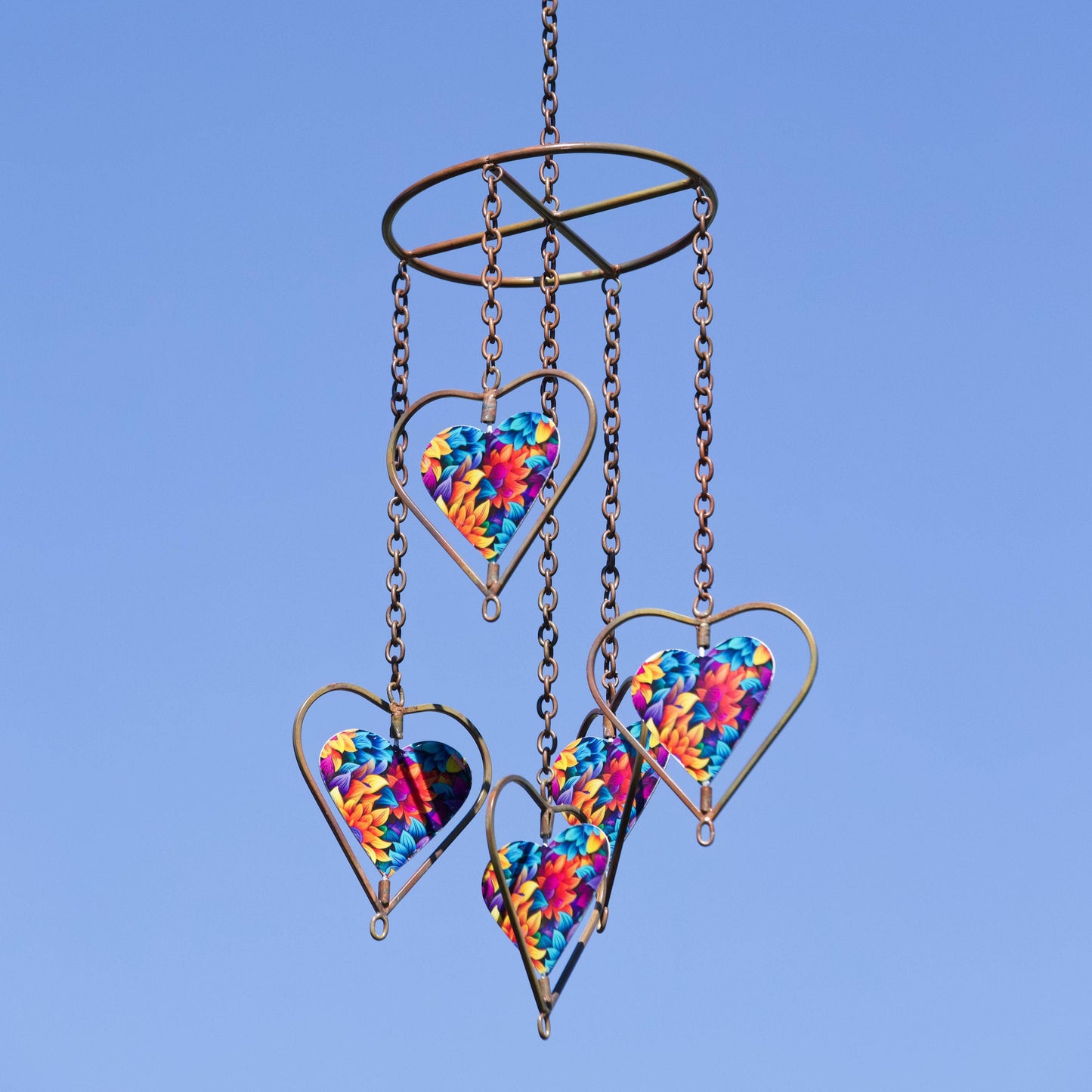 Floral Heart Multicolor Hanging Ornament - Happy Gardens