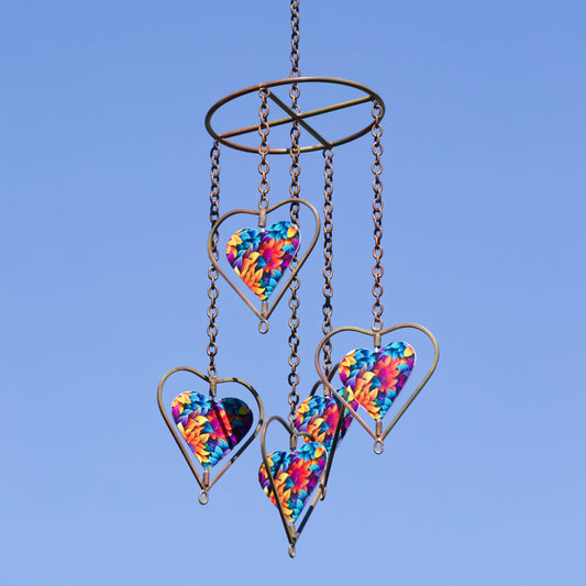 Floral Heart Multicolor Hanging Ornament - Happy Gardens