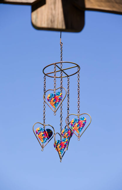 Floral Heart Multicolor Hanging Ornament - Happy Gardens