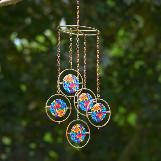 Floral Circle Multicolor Hanging Ornament - Happy Gardens