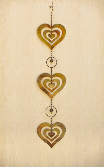 Triple Heart Flamed Ornament - Happy Gardens