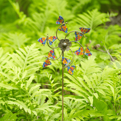 Butterflies Floral Kinetic Spinner 12" - Happy Gardens