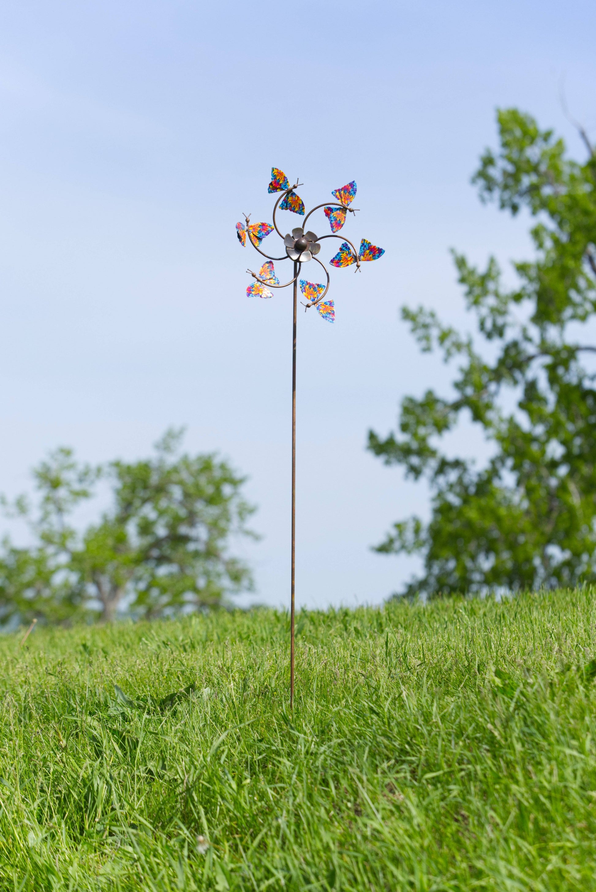 Butterflies Floral Kinetic Spinner 8" - Happy Gardens