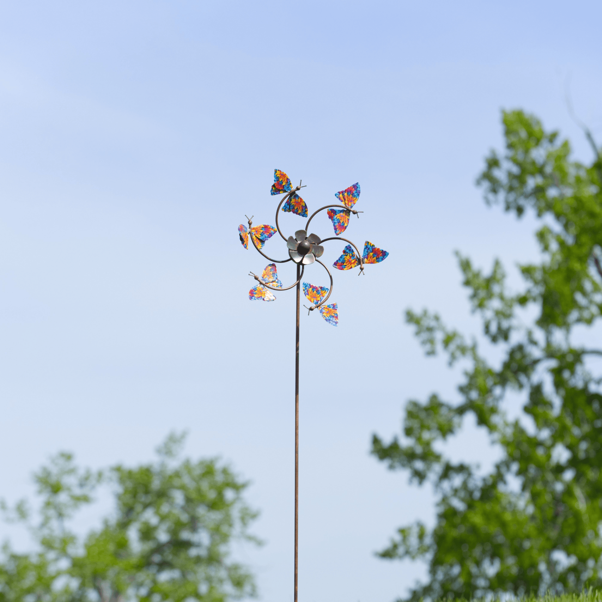 Butterflies Floral Kinetic Spinner 8" - Happy Gardens