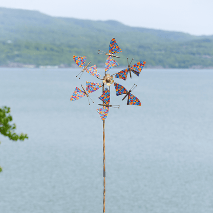 Butterflies Floral Kinetic Spinner 24" - Happy Gardens