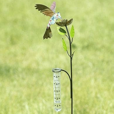 Floral Hummingbird Multicolor Rain Gauge - Happy Gardens