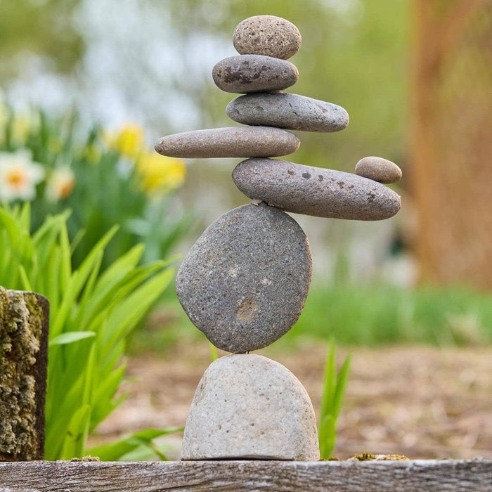 Happy Gardens - 8 Stone Cairn Garden Statue