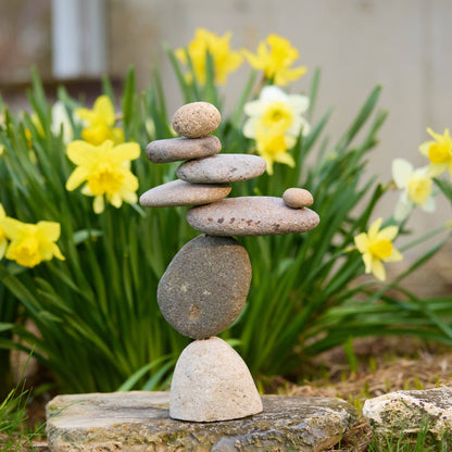 Happy Gardens - 8 Stone Cairn Garden Statue